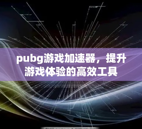 pubg游戏加速器，提升游戏体验的高效工具