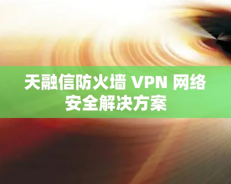 天融信防火墙 VPN 网络安全解决方案 天融信防火墙 VPN 网络安全解决方案