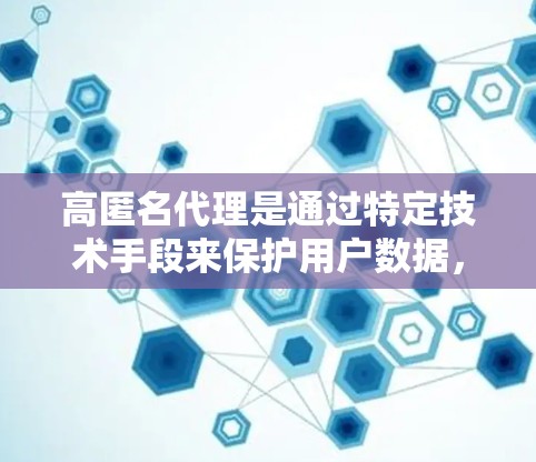 高匿名代理是通过特定技术手段来保护用户数据，使得其IP地址看起来像是匿名的，以防止被滥用或攻击。以下是关于高匿名代理IP的详细解释