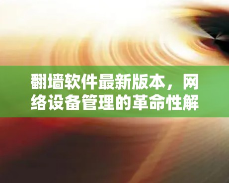 翻墙软件最新版本，网络设备管理的革命性解决方案