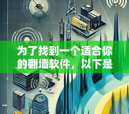 为了找到一个适合你的翻墙软件,以下是我整理的步骤和建议 为了找到一个适合你的翻墙软件,以下是我整理的步骤和建议