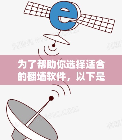 为了帮助你选择适合的翻墙软件,以下是一个清晰的指南 为了帮助你选择适合的翻墙软件,以下是一个清晰的指南