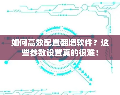如何高效配置翻墙软件？这些参数设置真的很难！