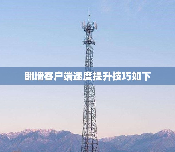 <strong>翻墙</strong>客户端速度提升技巧如下
