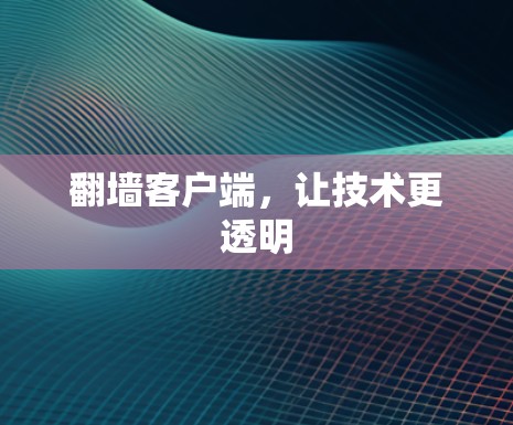 翻墙客户端,让技术更透明 翻墙客户端,让技术更透明