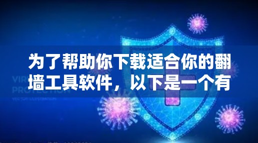 为了帮助你下载适合你的翻墙工具软件,以下是一个有条理的建议和推荐 为了帮助你下载适合你的翻墙工具软件,以下是一个有条理的建议和推荐