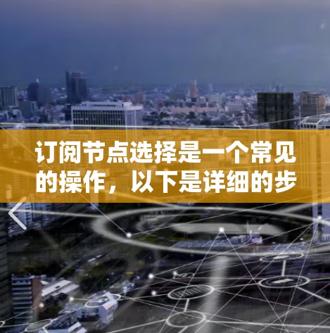 订阅节点选择是一个常见的操作，以下是详细的步骤指南