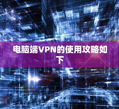 电脑端VPN的使用攻略如下