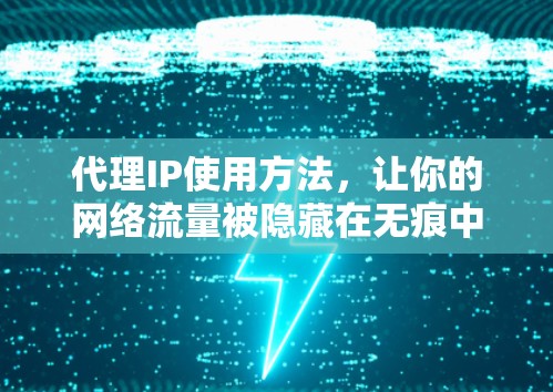 代理IP使用方法，让你的网络流量被隐藏在无痕中