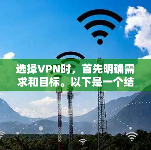 选择VPN时，首先明确需求和目标。以下是一个结构化的指南，帮助您做出明智的选择