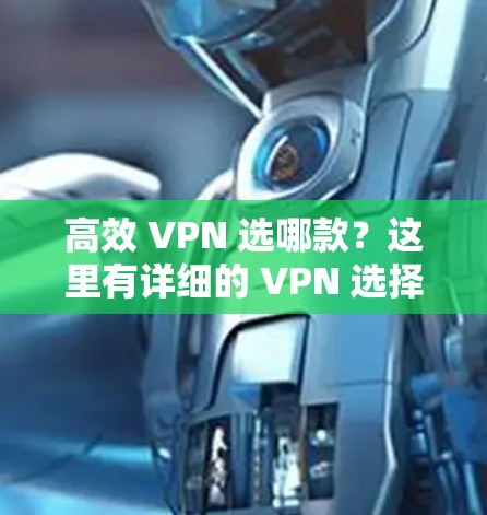 高效 VPN 选哪款？这里有详细的 VPN 选择指南